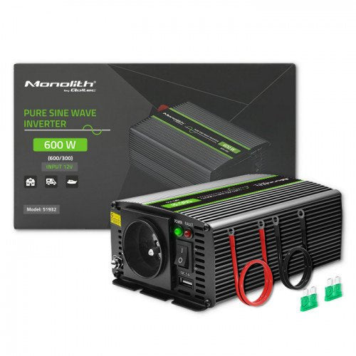 EAN 5901878519326 - Qoltec Monolith adaptador e inversor de corriente Auto 600 W imagen 2