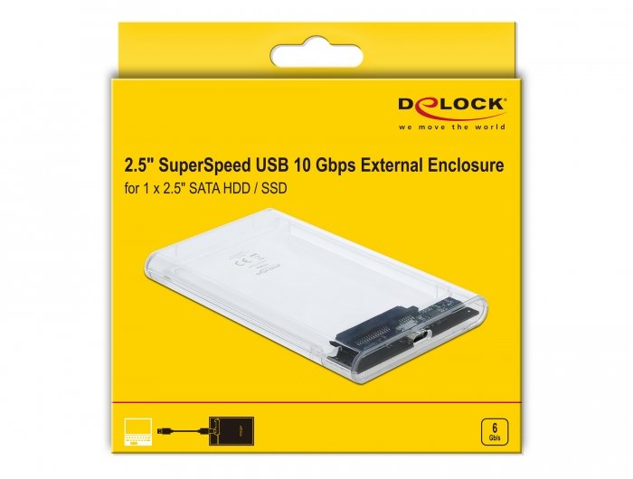 Delock Caja Externa 2.5" Sata Hdd / Ssd Usb-C Superspeed Usb 10 Gbps