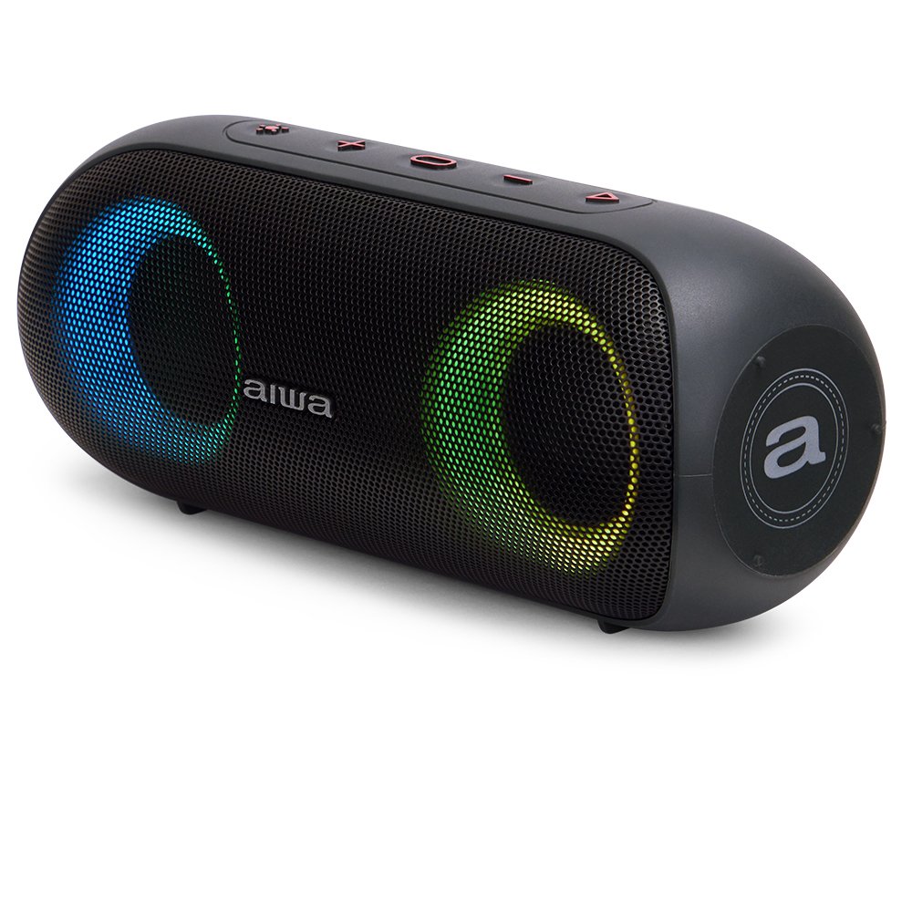 Altavoz Bluetooth Aiwa Bst-650 Black Bt 5.0 Tws Micro Integrado 2x10w Rms Hyperbass Ipx6 Iluminacion Rgb Bateria 2000mah