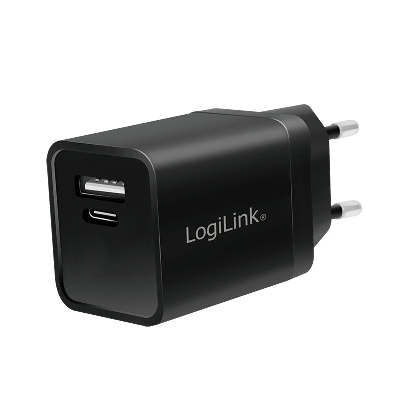 Logilink Usb-A C Charging Kit, 15 W, Each 1x Usb-A, 1x Usb-C, Negro