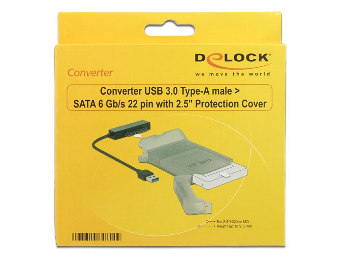 Delock Convertidor Usb 3.0 > Sata 22 Pin Con Tapa De Protección 2.5"