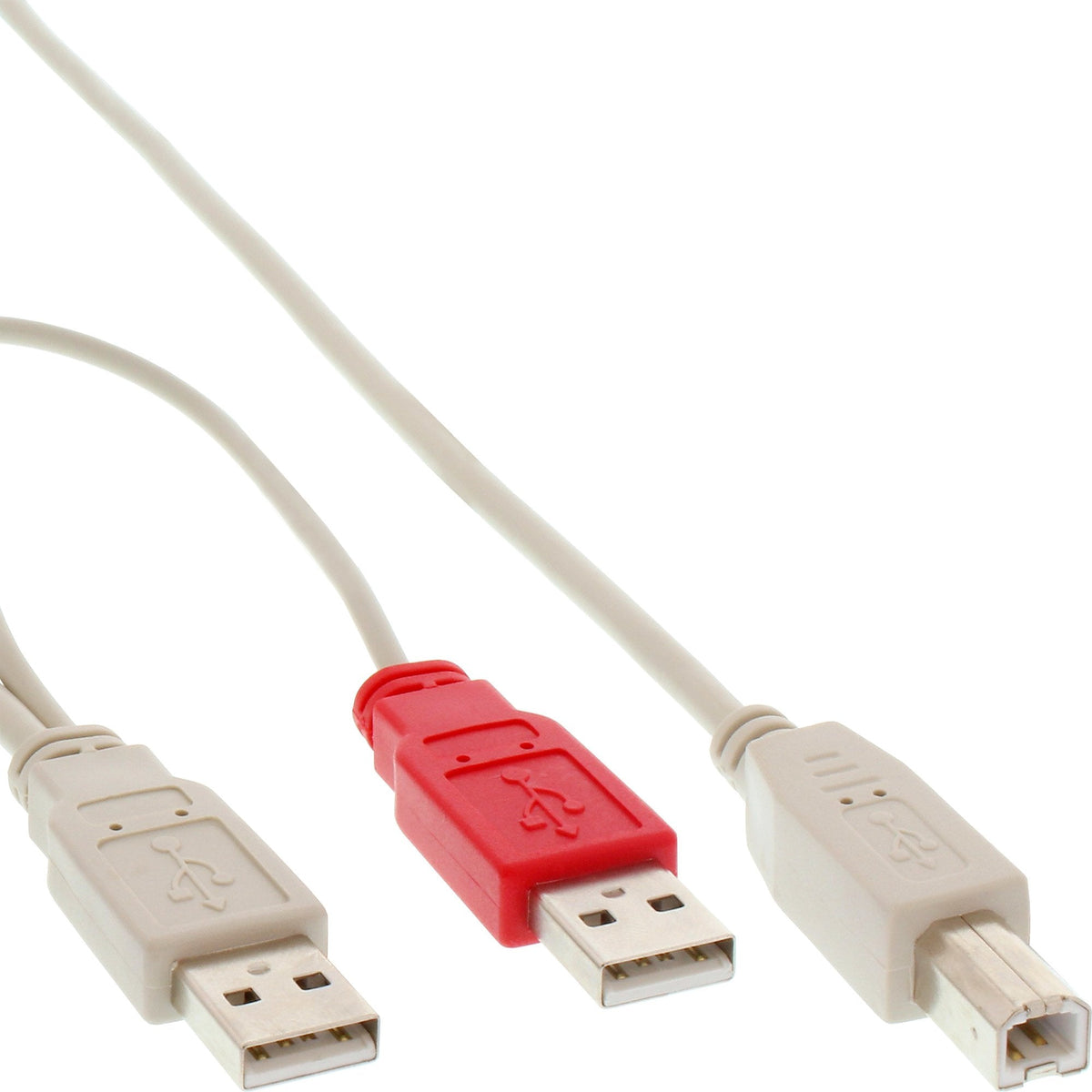 Inline Usb 2.0 Y-Cable 2x Usb A Macho A 1x Usb B Macho 1m