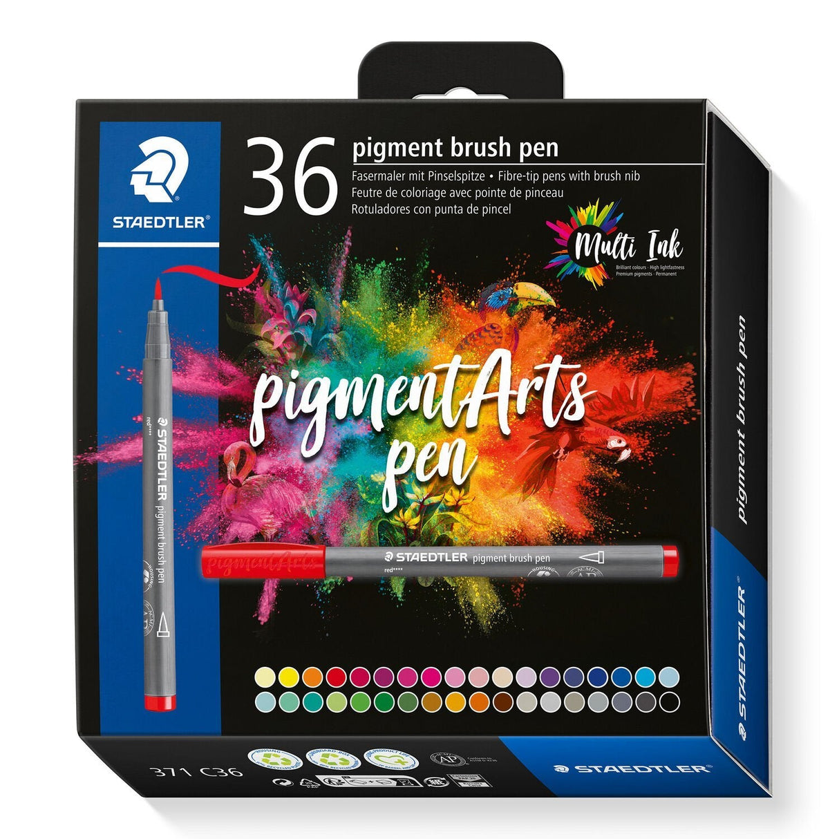 Juego De 36 Rotuladores Maedtler Multiink Pigment Arts Surtidos. Minorima
