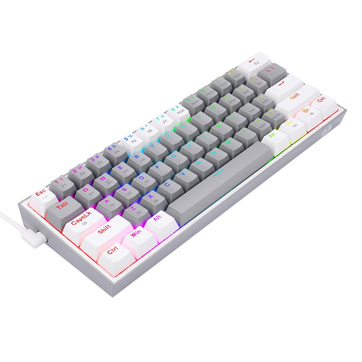 Redragon Fizz Pro Teclado Español Mecanico Gaming Rgb Gris/Blanco