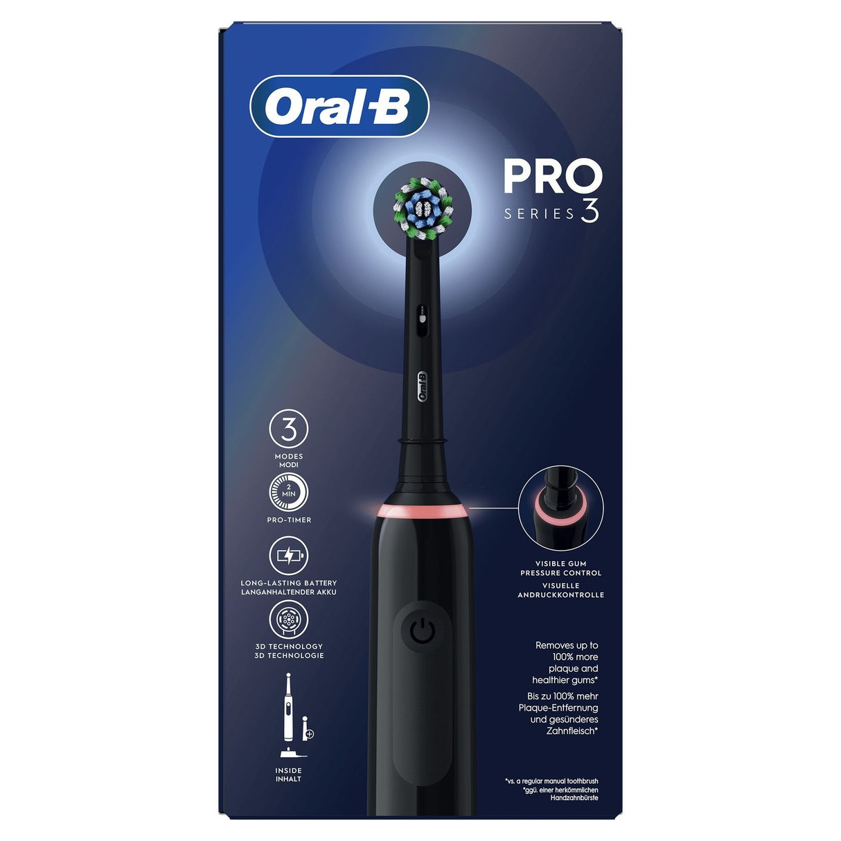 EAN 8006540759790 - Oral-B Pro 3 Pro3 3000 Adulto Cepillo dental oscilante Negro imagen 2
