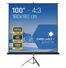 Iggual Pantalla Mural 180x180 Cm Con Trípode+Bolsa