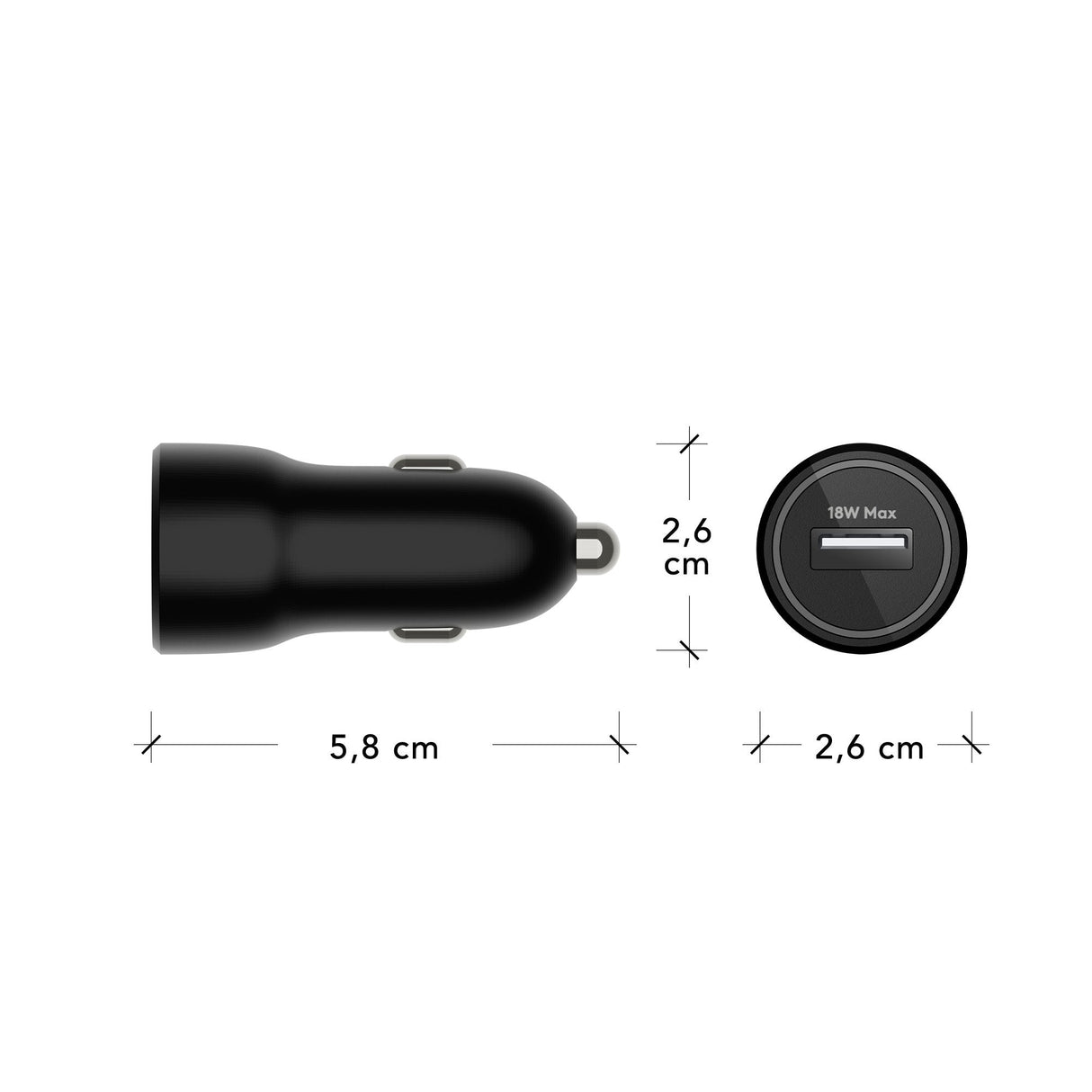Dbramante1928 Re-Charge Adaptador De Corriente Para El Coche 18 Vatios (Usb) Negro