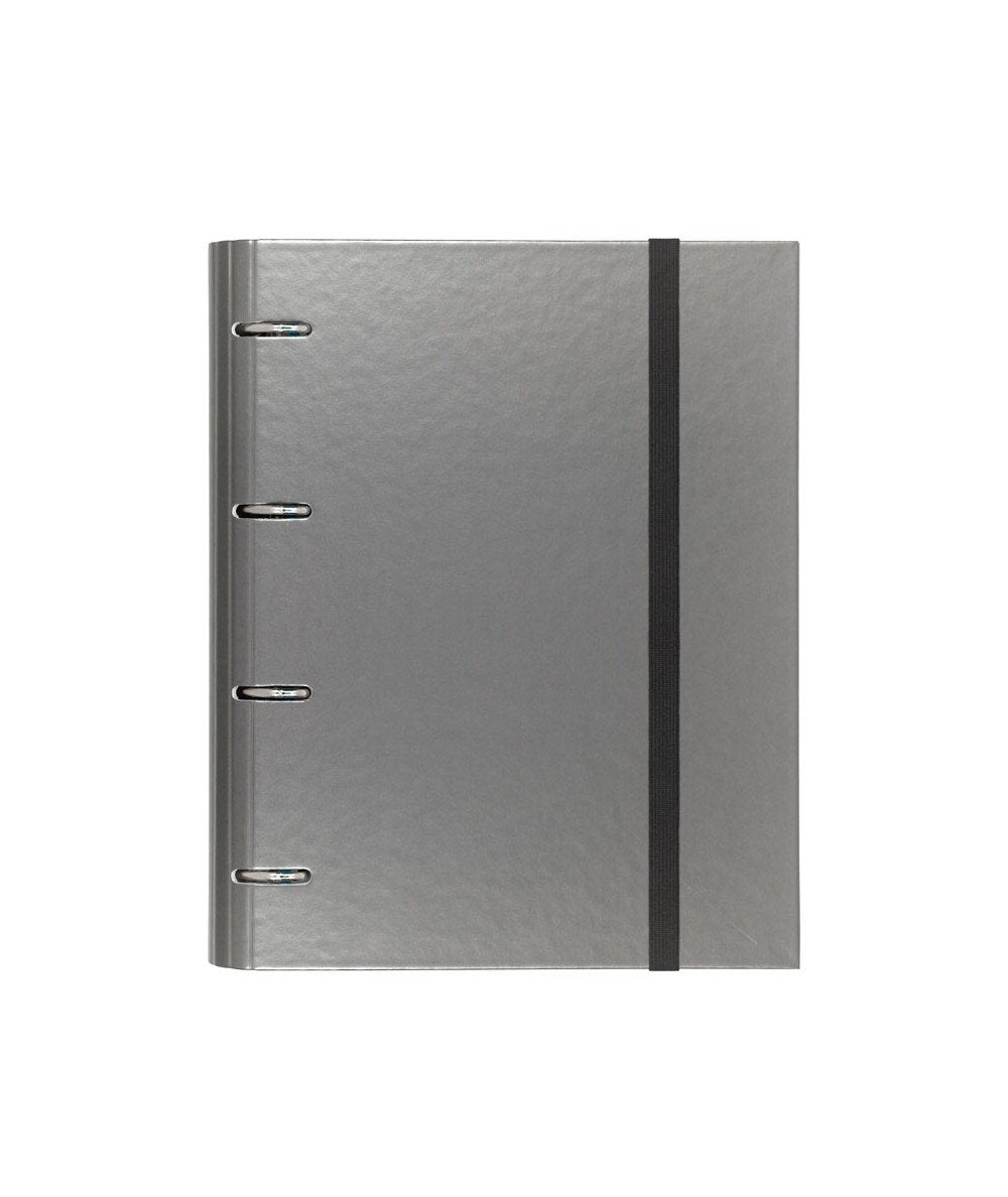 Carchivo Carpeblock Metal Carpeta Cartón Forrado Plastificado A4 Anillas Mixtas 4x35mm C/Recambio 100h 4x4 Gris