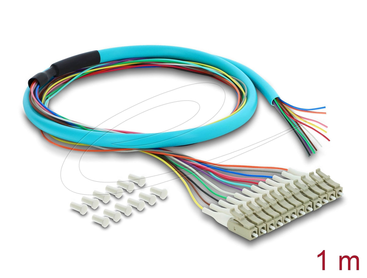 Delock Lwl Pigtail Fanout Cable 12 X Lc-Upc Simplex Conector Macho A 12 X Offenes Extremo De Cable 1 M