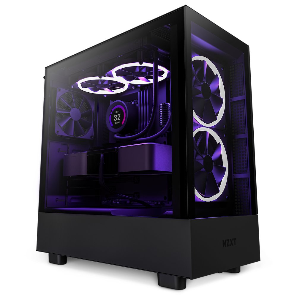 Caja Pc Nzxt H5 Elite All Black Miditower Glasfenster Cc-H51eb-01 Retail