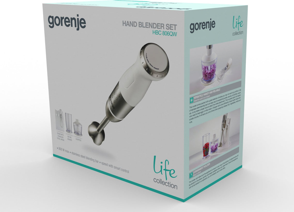 EAN 3838782393105 - Gorenje HBC806QW 0,5 L Batidora de mano 800 W Acero inoxidable, Blanco imagen 4