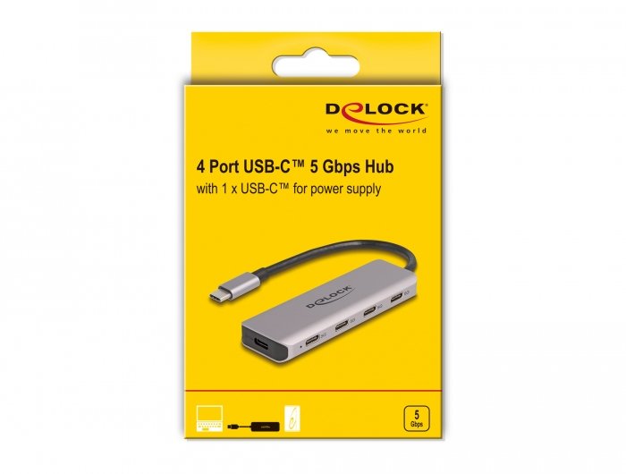 Delock 64238 Usb 5 Gbps Hub Usb Type-C De 4 Puertos Usb Type-C