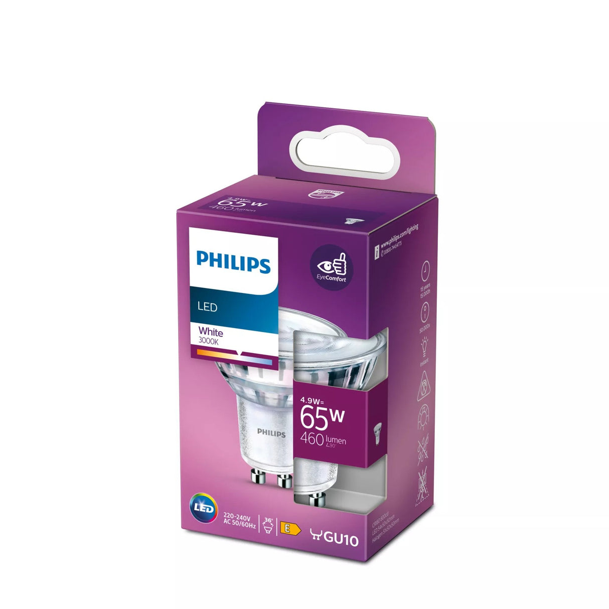 EAN 8719514308596 - Philips 8719514308596 lámpara LED Blanco 3000 K 4,9 W GU10 E imagen 2