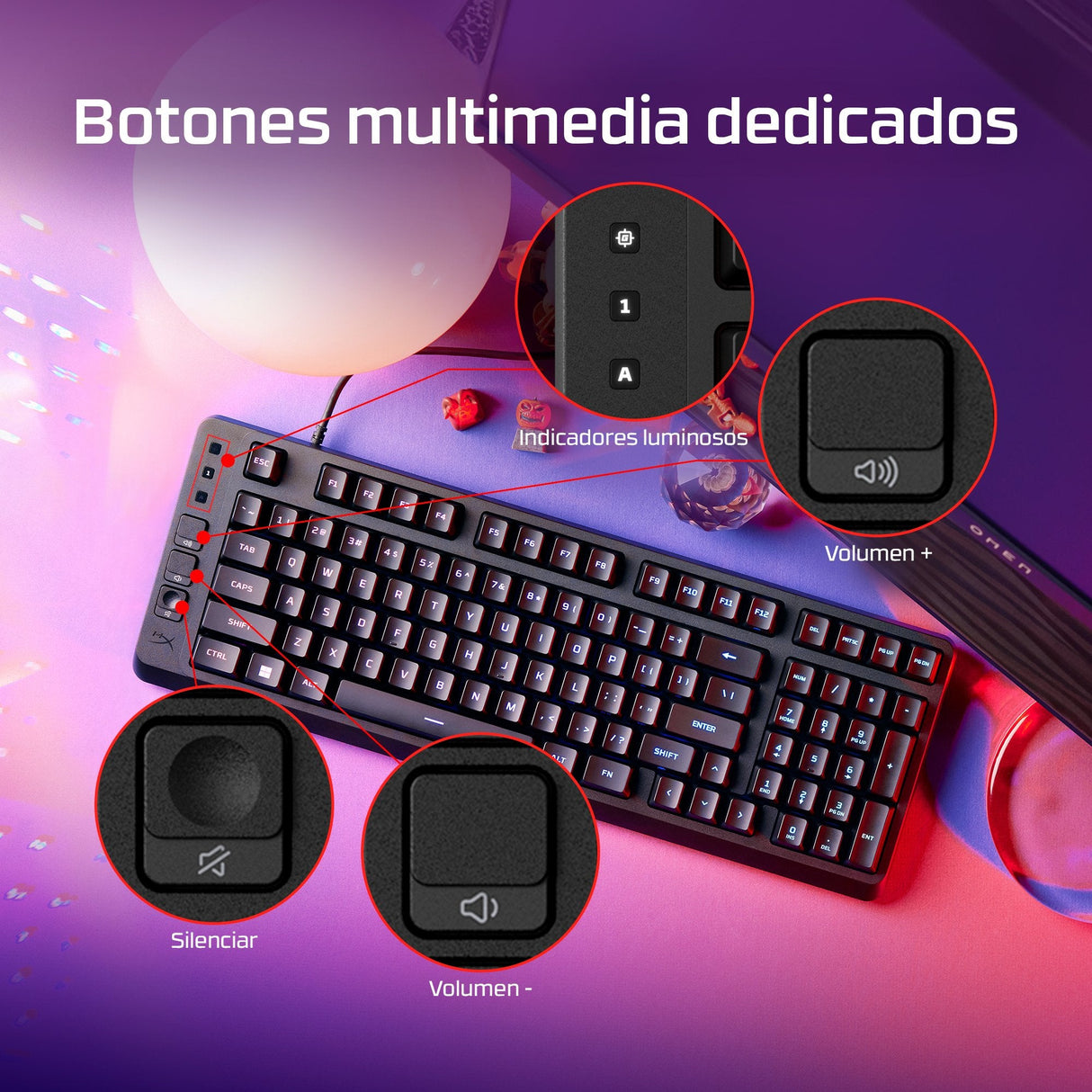 EAN 0198990307855 - HyperX Eve 1800 teclado Juego USB Negro imagen 6