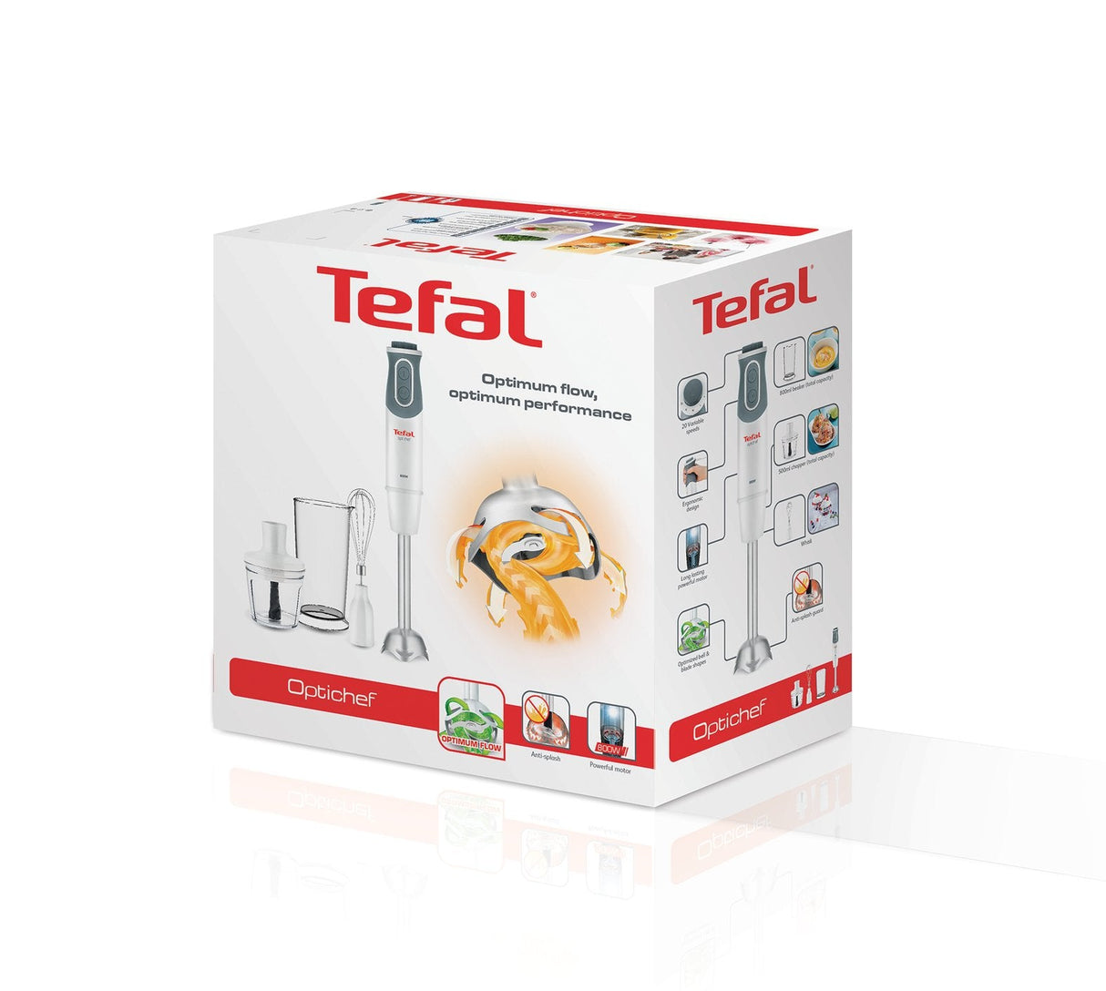 Tefal Optichef Hb643138 Batidora 0,8 L De Inmersión 800 W Metálico Cuarzo, Blanco
