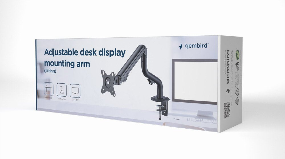 Gembird Ma-Da1-02 Adjustable Desk Display Mounting Arm Tilting 17-32" Up To 8 Kg