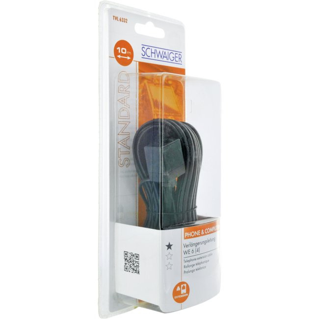 Schwaiger Cable Telefonico Verl. Rj11 6p4c -> Rj11 6p4c 10m