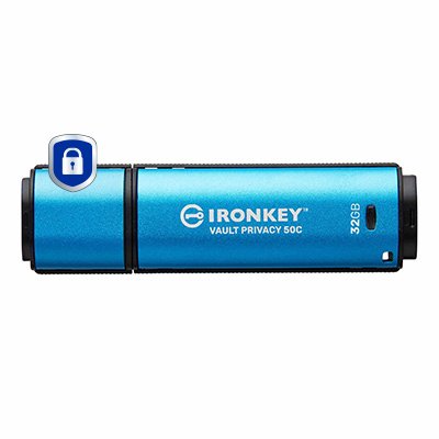 EAN 0740617330267 - Kingston Technology IronKey Vault Privacy 50 unidad flash USB USB Tipo C 3.2 Gen 1 (3.1 Gen 1) Negro, Azu imagen 1