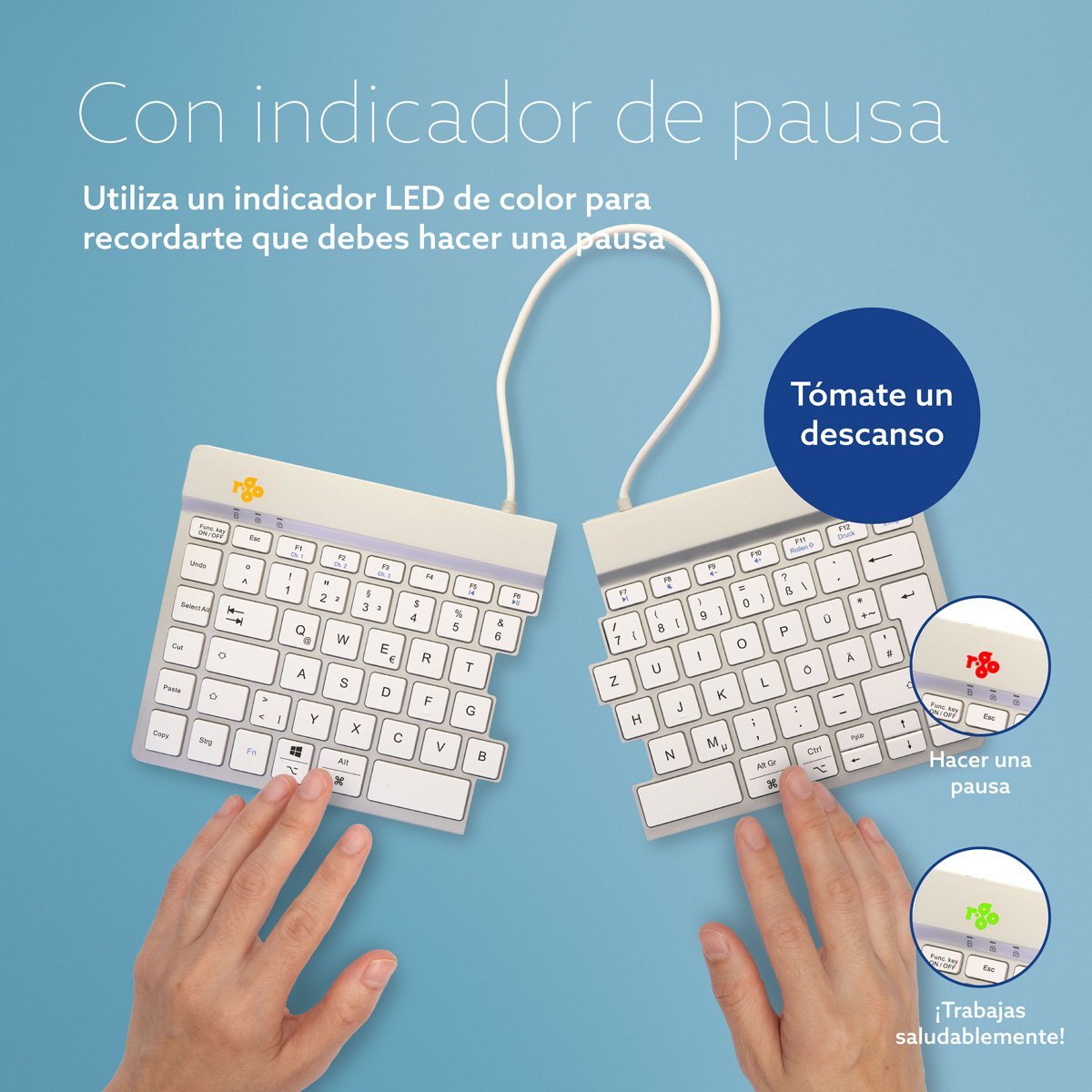 EAN 8719274491873 - R-Go Tools RGOSBDEWLWH teclado Oficina Alemán imagen 12