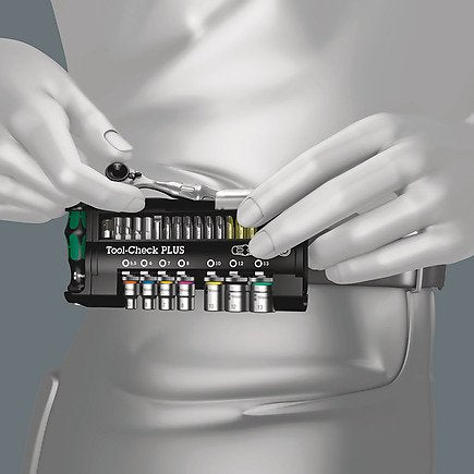Wera Tool-Check 1 Sb, 38 Piezas, Juego De Puntas Negro, Incluido Trinquete Para Puntas 5073220001