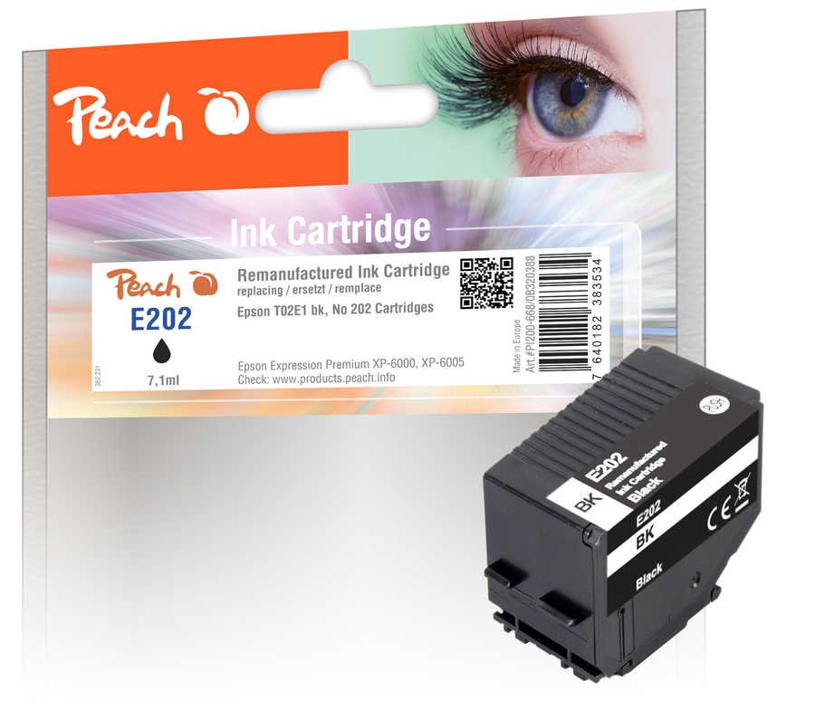 Peach Epson No 202 Negro, Pea, T02e1, Rem, Fw Comp.