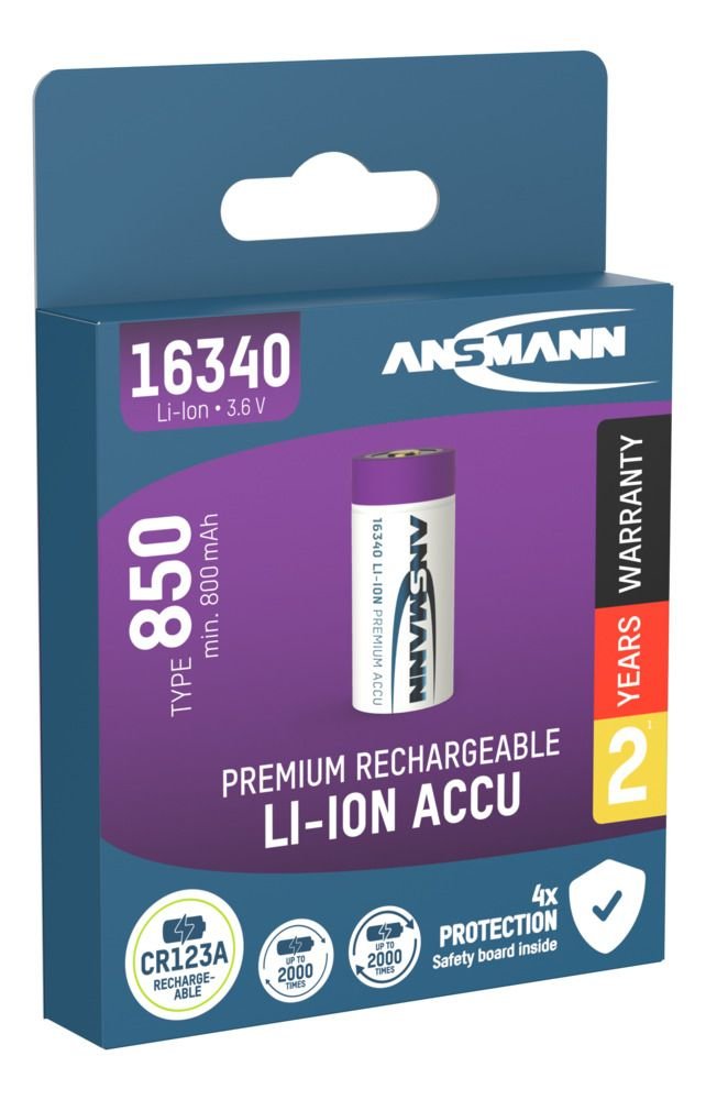 Ansmann 16340 Li-Ion Akku 850mah 3,6v Versión Estándar 1300-0017