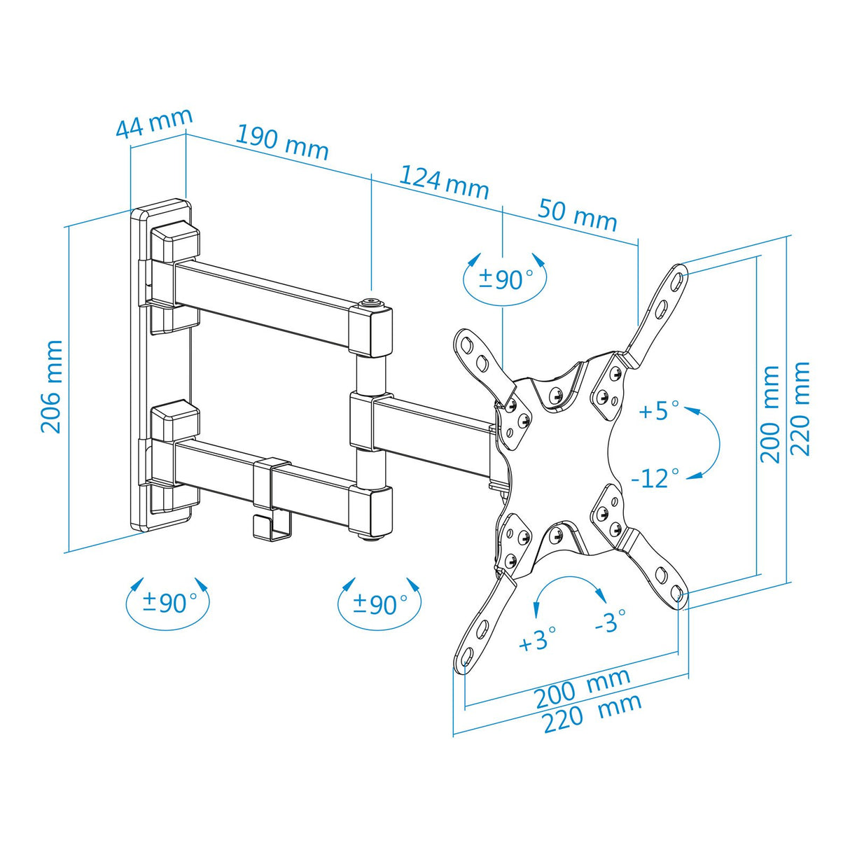 EAN 8433281007130 - TooQ LP2142TNL-B soporte para TV 106,7 cm (42") Negro imagen 13