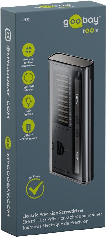Goobay 77838 Destornillador Eléctrico Y Llave De Impacto Negro