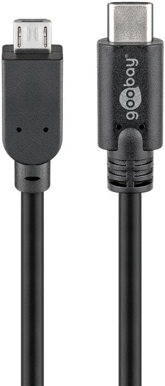 Kabel Usb 3.1 C->Micro B 2.0 S/S 0,6m, Schwarz