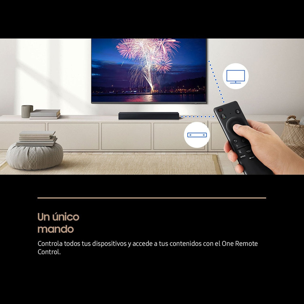 Barra De Sonido Samsung Hw-B400f/Zf 2.0 40w - Dolby 2.0 - Bluetooth 4.2, Usb, Hdmi, Audio Optico - Mando A Distancia -