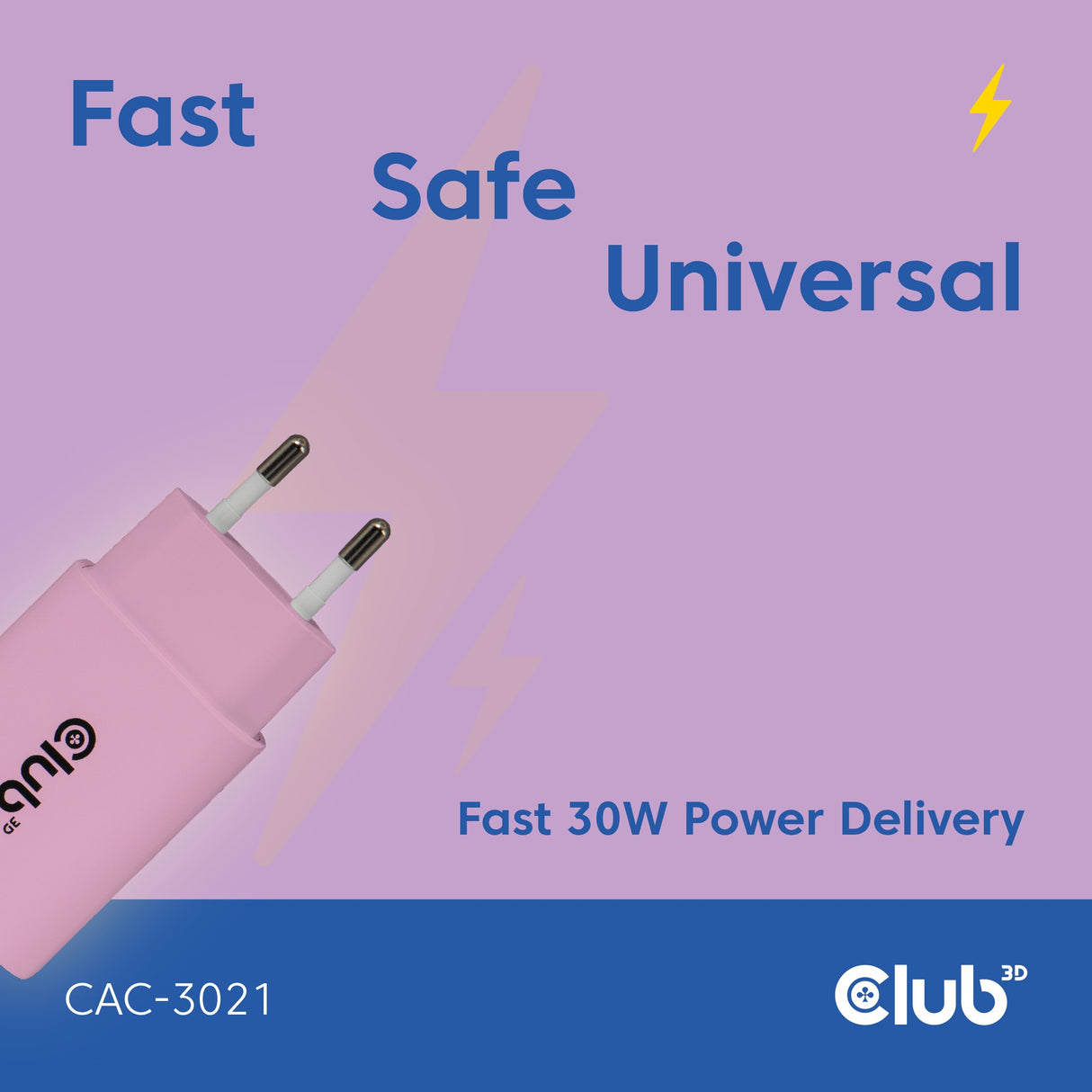 EAN 8719214473402 - CLUB3D CAC-3021 cargador de dispositivo móvil Smartphone, Universal Rosa Corriente alterna Carga rápida I imagen 4