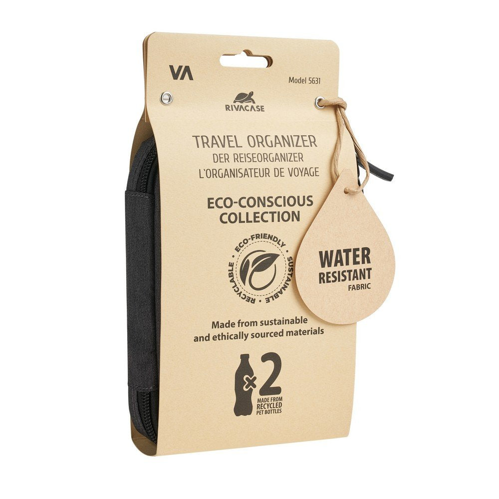 Rivacase 5631 Organizador Viaje Cables Negro Peq