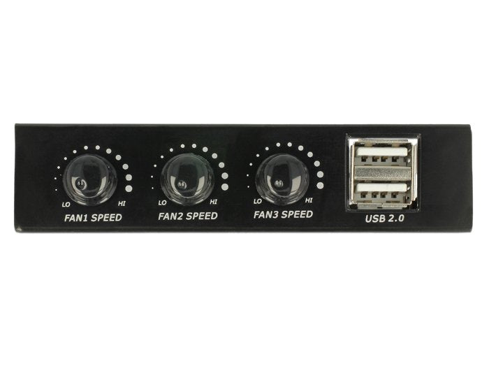 Delock 3.5" Front Panel > 2 X Usb 2.0 And Fan Control - Anschlüsse Am Vorderen Bedienfeld Des Speicherschachts - Usb 2.0 X 2