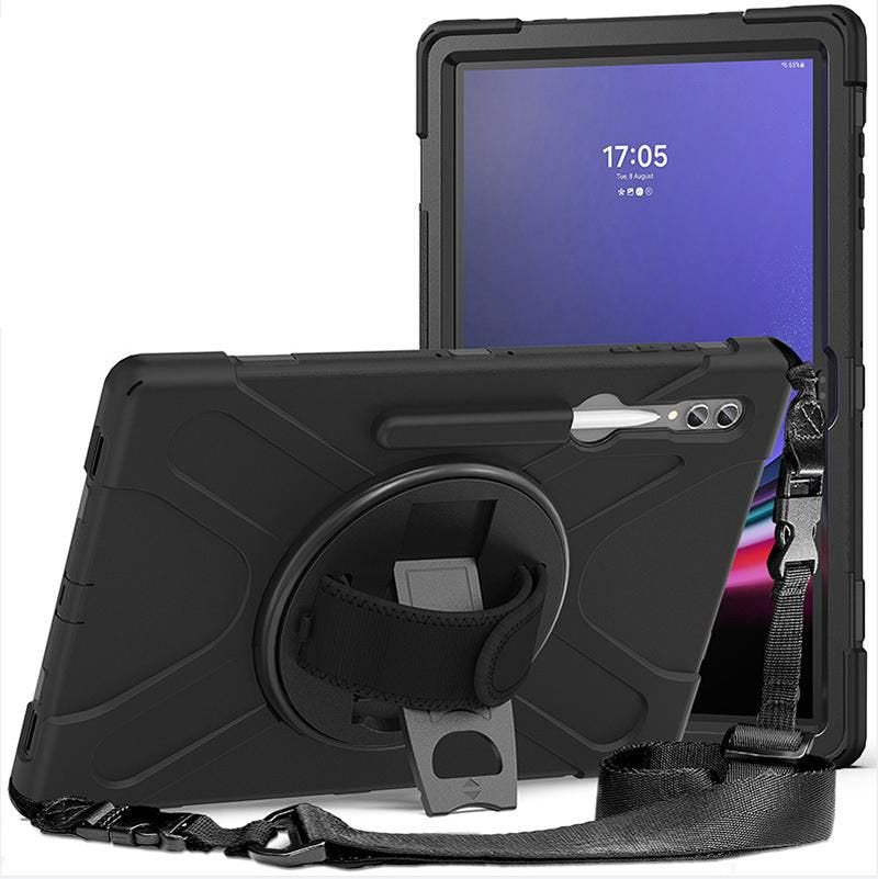Austin Defender Case Samsung - Galaxy Tab S9 Ultra/S8 Ultra - With Hand Strap And Shoulder Strap. Black - Warranty: 24m