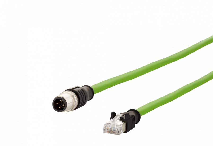 Metz Connect Verbindungsleitung M12 St-Rj45 St 4-Pol D-Kodiert Gerade-Gerade Schleppkette Torsion 5m