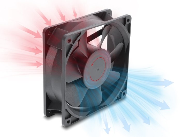 Delock Ventilador Axial 48 V Dc, 120 X 120 X 38 Mm Con 2 Pin Conexión Para Ventilador Negro