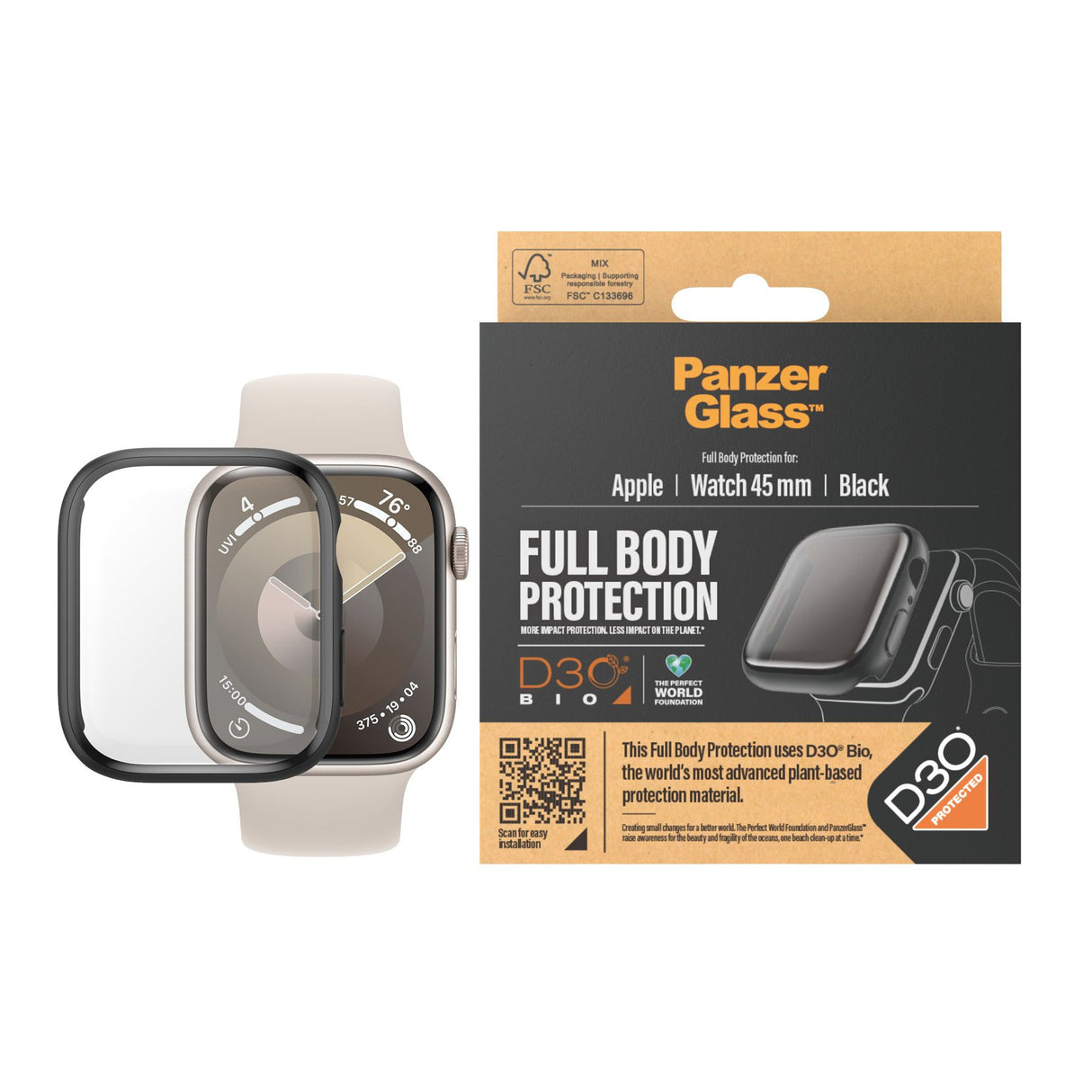 EAN 5711724036903 - PanzerGlass ® Full Body Black w. D3O® Apple Watch Series 9 | 45mm Protector de pantalla 1 pieza(s) imagen 2