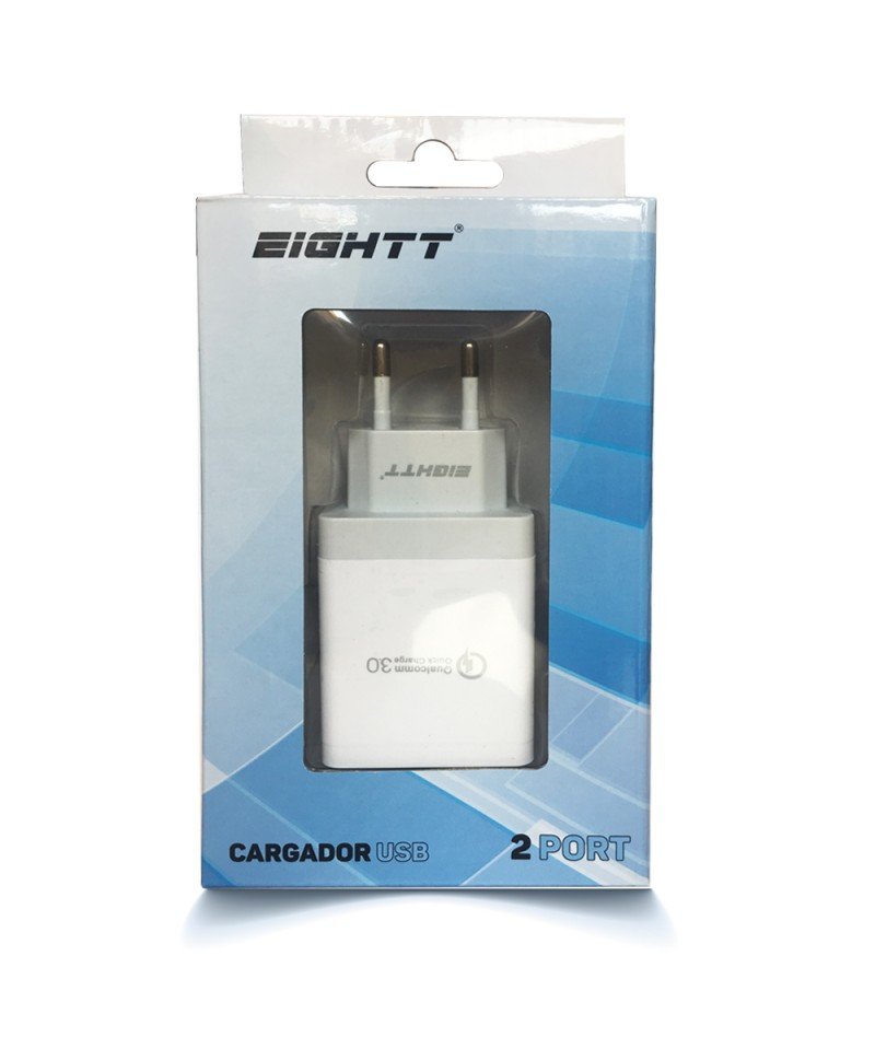 EAN 8425402168653 - Eightt EQC2V2 cargador de dispositivo móvil Universal Gris, Blanco Corriente alterna Carga rápida Interio imagen 3
