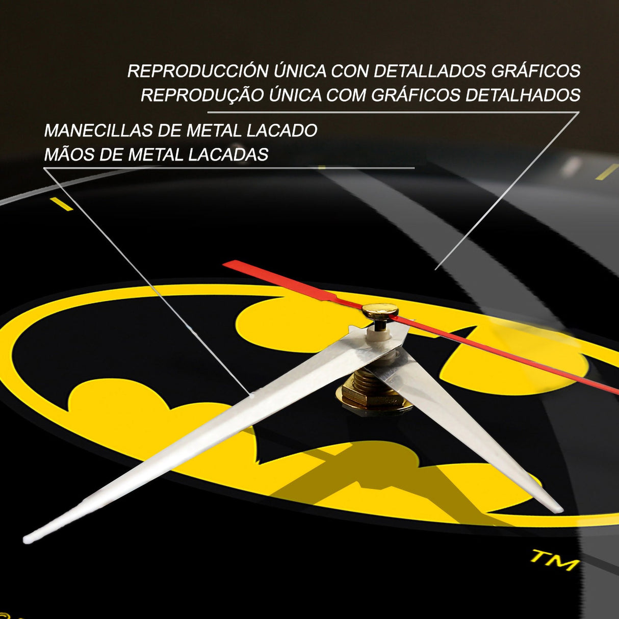 Reloj De Pared Leotec Brillo Batman 004 Negro