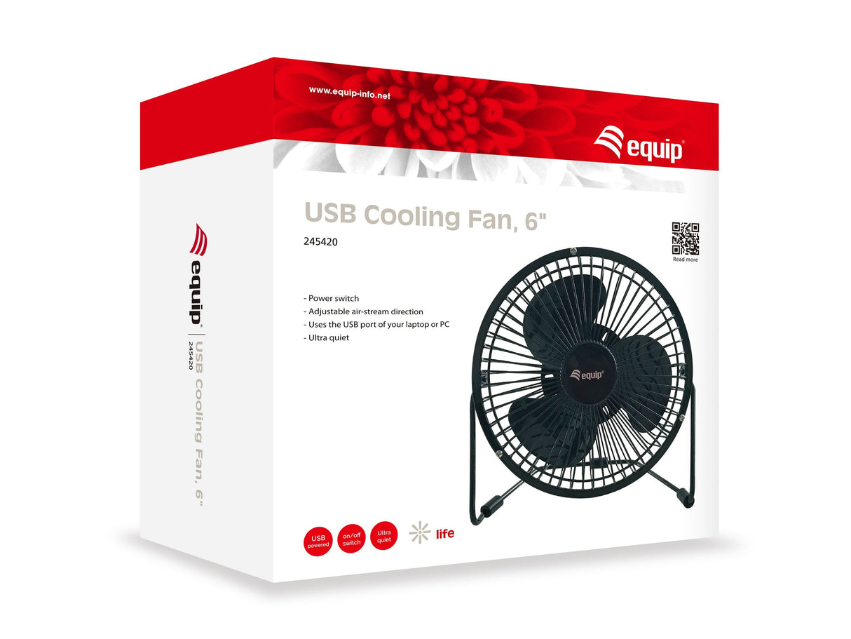 Ventilador Usb Equip 245420, Negro, Mesa, De Plástico, China