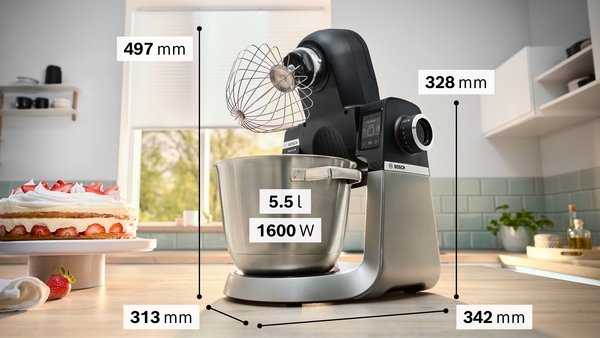 EAN 4242005424726 - Bosch Serie 6 MUMS6ZS13D robot de cocina 1600 W 5,5 L Negro, Acero inoxidable Balanza integrada imagen 11