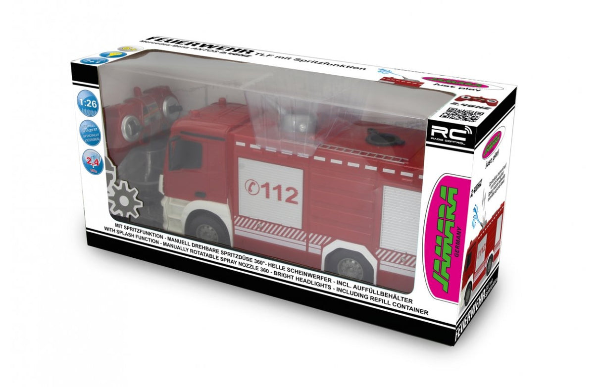 Jamara Fire Fighter Mercedes-Benz Antos Camión De Bomberos Motor Eléctrico 1:26, Radiocontrol
