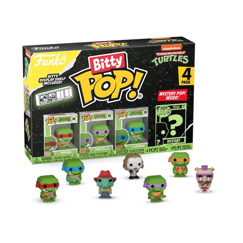 Blister 4 Figuras Bitty Pop Tortugas Ninja Blit