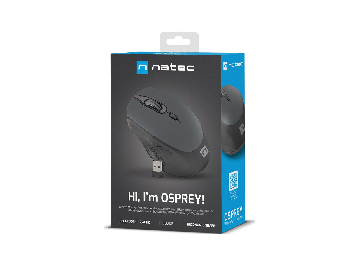 Ratón Inalámbrico Natec Osprey 1600dpi Bluetooth + 2.4ghz