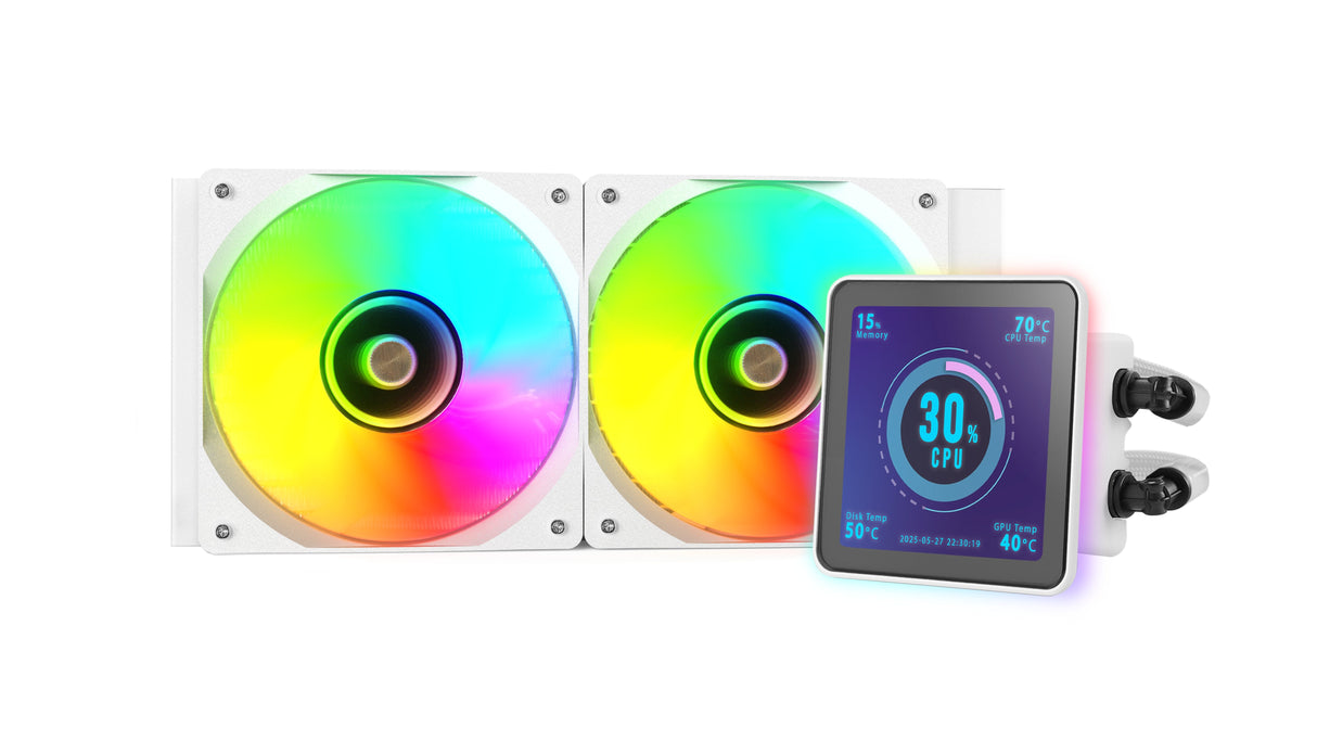 Refrigerador Liquido Cpu Mars Gaming Ml-Visionpro240w Todo En Uno 12 Cm Blanco 1 Pieza