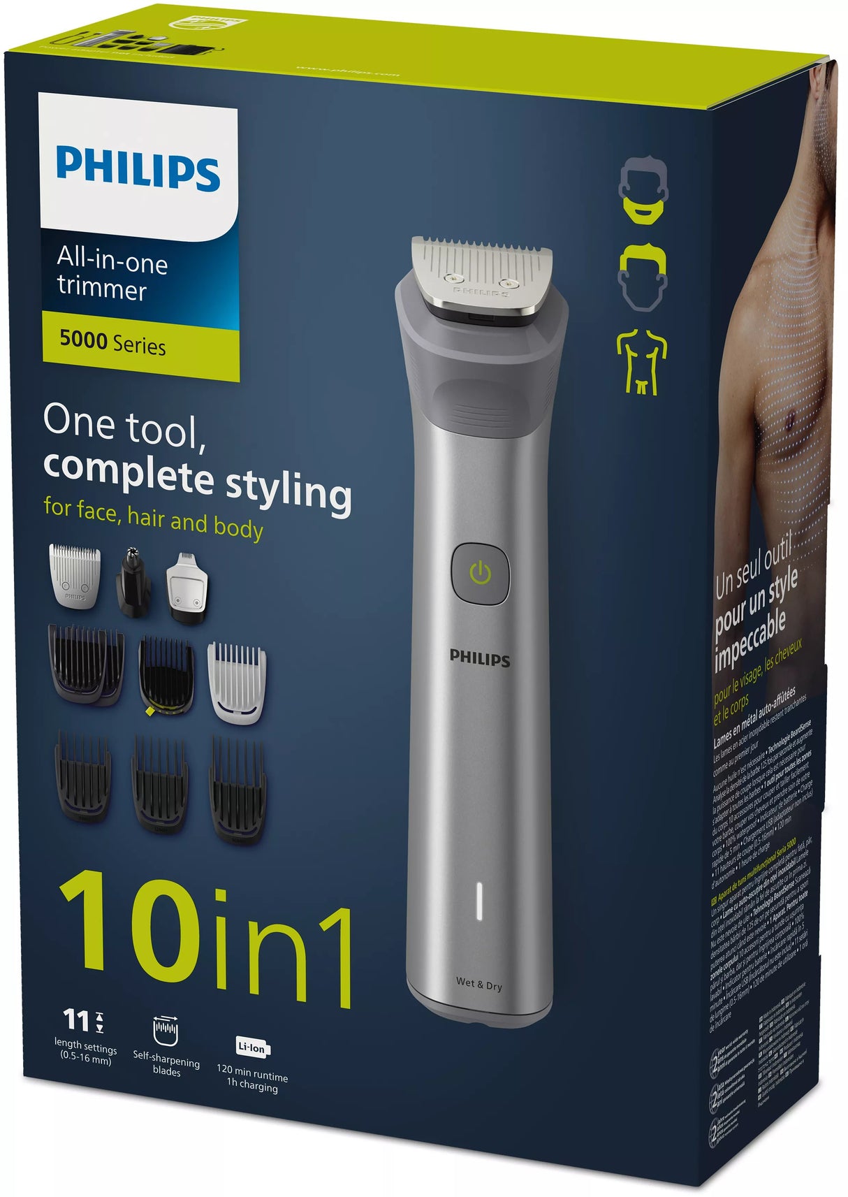 EAN 8720689002219 - Philips MG5920/15 cortadora de pelo y maquinilla Acero inoxidable 11 Ión de litio imagen 5
