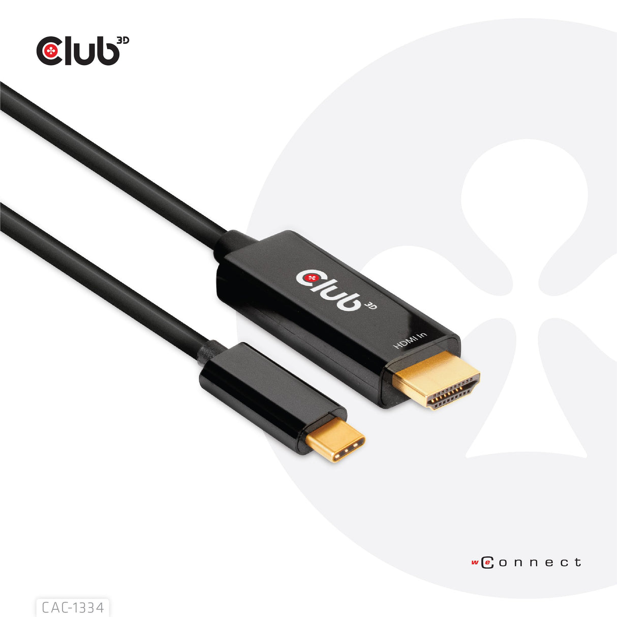EAN 8719214472054 - CLUB3D CAC-1334 adaptador de cable de vídeo 1,8 m HDMI tipo A (Estándar) USB Tipo C Negro imagen 1