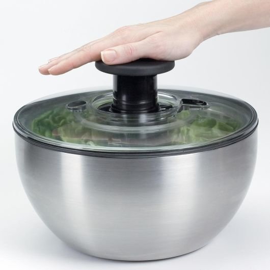Oxo 1071497 Salatschleuder Edelstahl 24cm Con Deckel