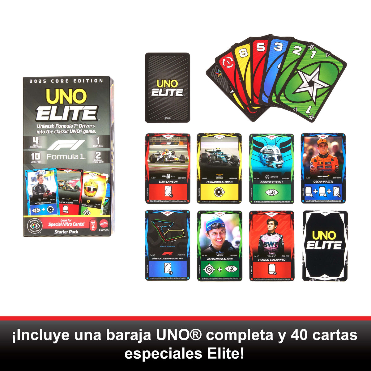EAN 0194735369768 - Mattel Games JLV42 juego de tablero UNO Elite Formula 1 2025 Perder las cartas imagen 12