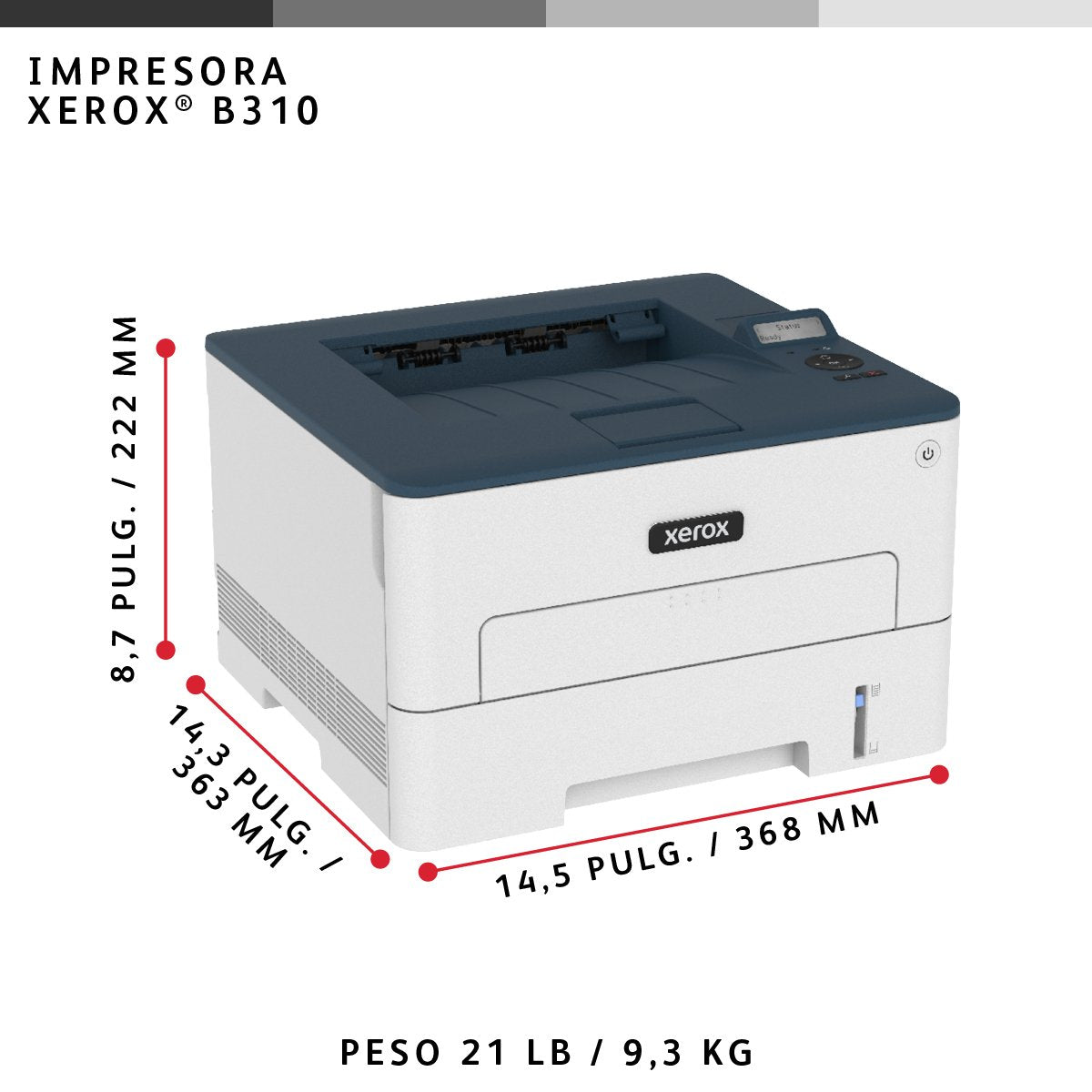 Xerox Impresora Láser B310 Monocromo A4 40 Ppm Duplex